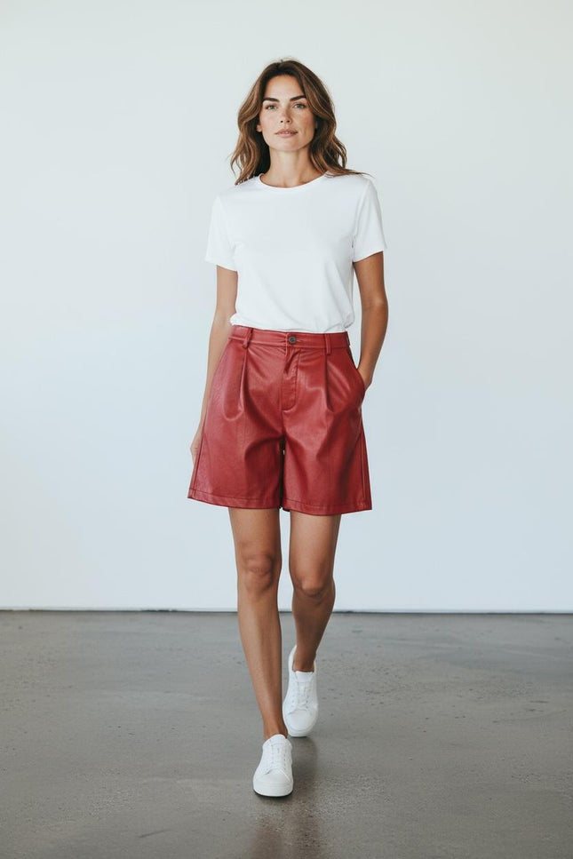 Pantalon court en cuir Secret-Season