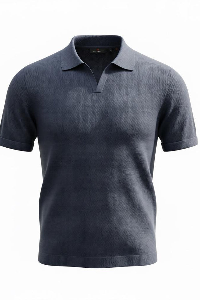 Zuitable Herren Strickpolo Blau